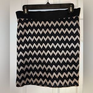 Gold & Black chevron mini skirt